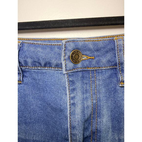 RISE Stretchy Denim Mini Skirt - Size L - Light Indigo - Picture 3 of 9